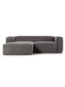 Kave Home - Blok-divaanisohva harmaa vakosametti L 240 cm/vasen - GREY | Stockmann