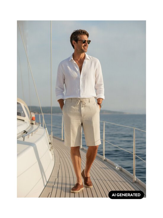 Selected - SlhRegular Leroy Linen -shortsit - PURE CASHMERE DETAIL:W. WHITE | Stockmann - photo 7