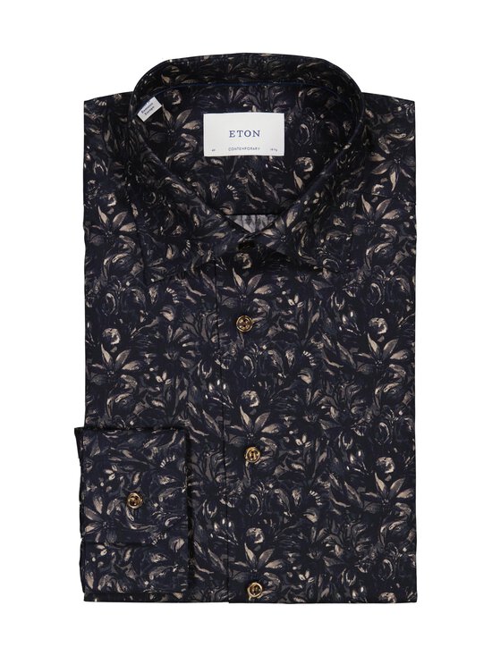 Eton - Contemporary Fit Floral Twill krekls ar apkakli - 38 DARK BROWN | Stockmann - photo 1