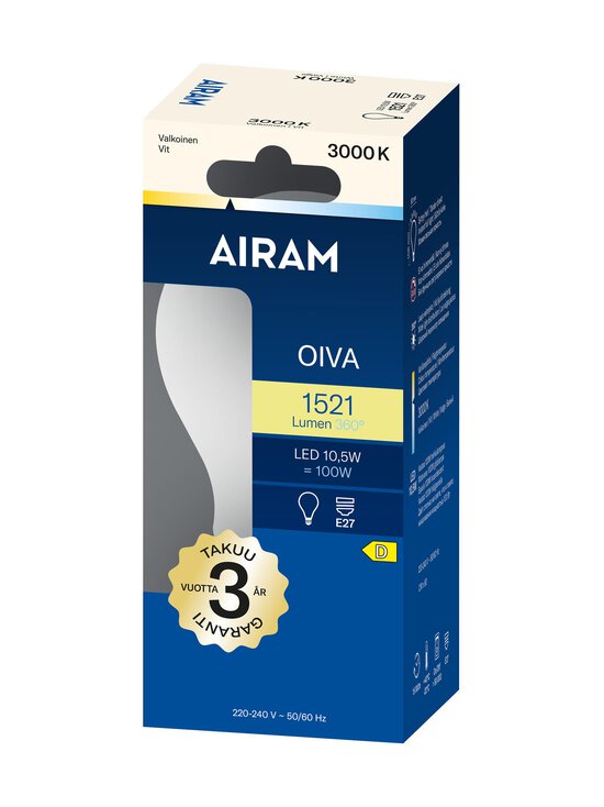 Airam - LED A60 830 1521lm E27 360 Oiva -opaalilamppu - TRANSPARENT | Stockmann - photo 1