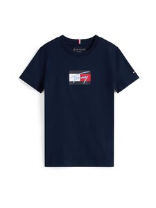 Tommy Hilfiger - Tommy Script Flag T-krekls - C1G DARK NIGHT NAVY | Stockmann