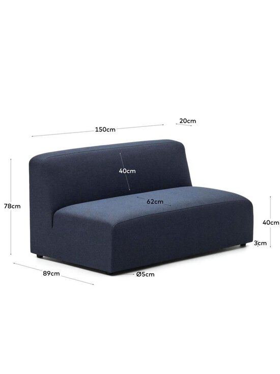 Kave Home - Neom-sohva tummansininen L 150 cm - BLUE | Stockmann - photo 8