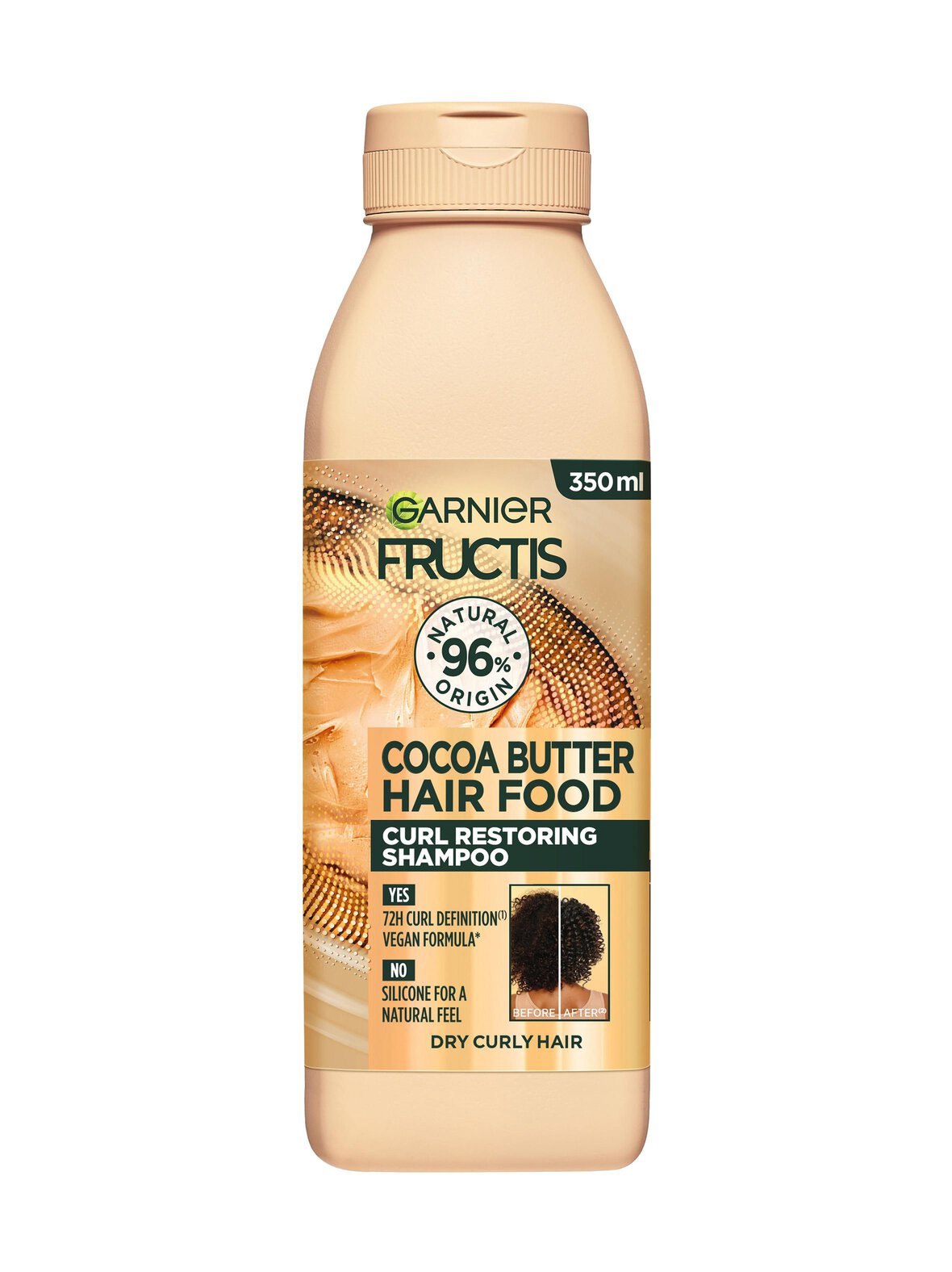 Garnier Fructis hair food cocoa butter -shampoo kiharille, 350 ml