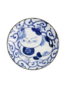 Tokyo Design Studio - Kawaii Neko - pyöreä lautanen - BLUE/WHITE | Stockmann