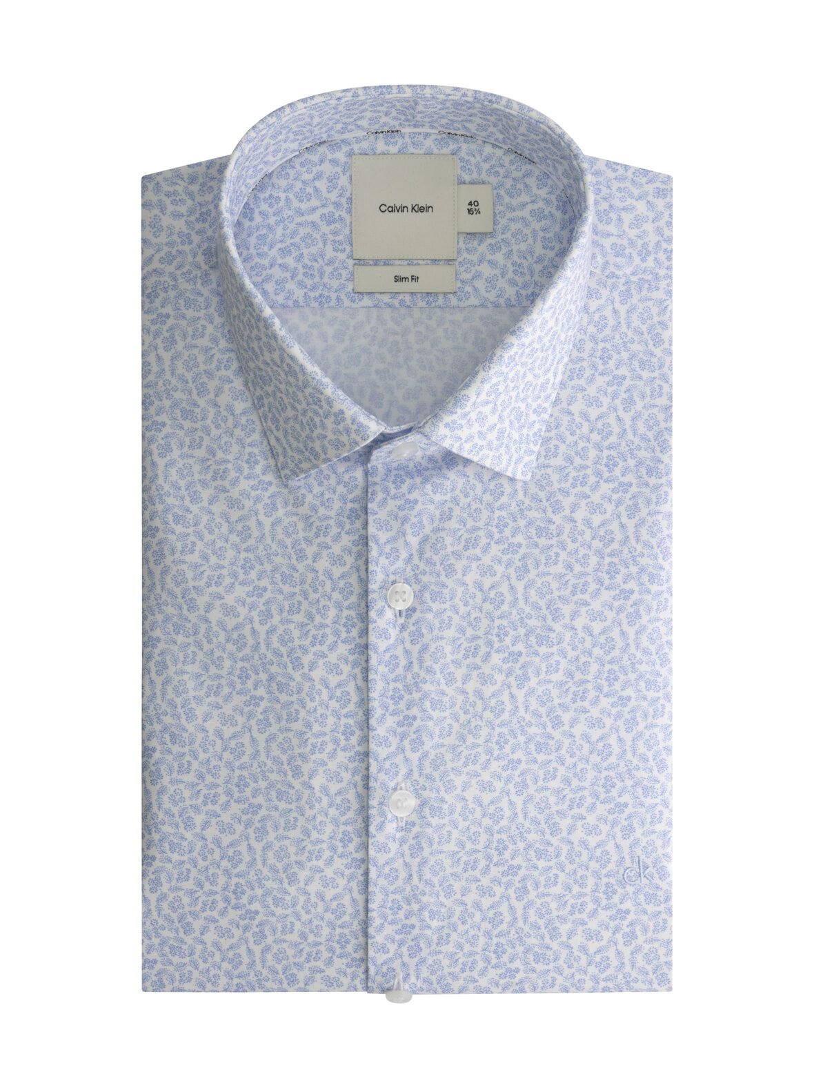 Poplin Floral Slim Fit -kauluspaita