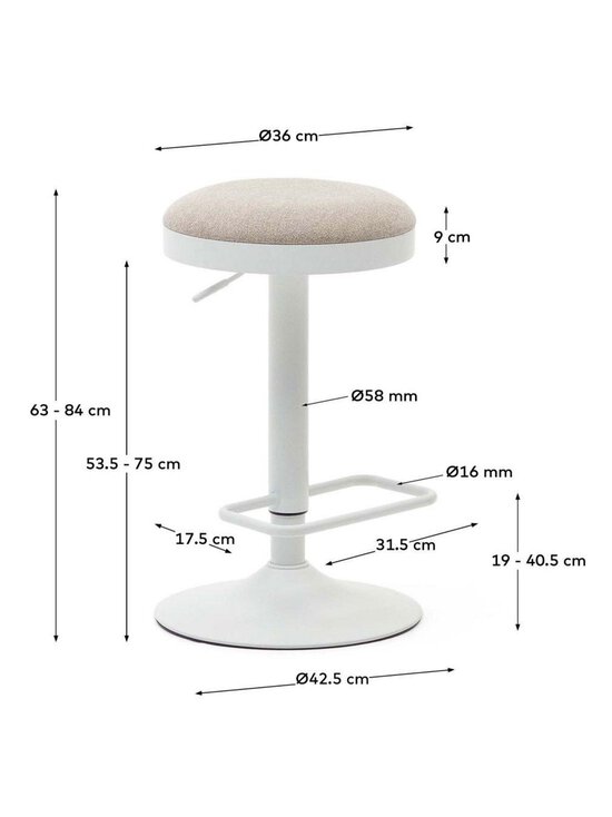 Kave Home - Zaib-baarituoli - VALKOINEN | Stockmann - photo 4