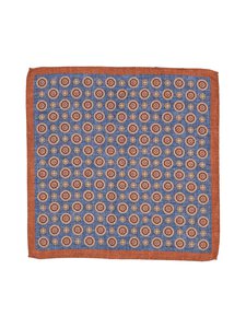 Stockholm Kravatt - Double Medallion Small Pailsey -silkkitaskuliina - 4 ORANGE/BLUE | Stockmann