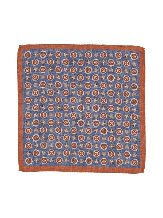 Stockholm Kravatt - Double Medallion Small Pailsey -silkkitaskuliina - 4 ORANGE/BLUE | Stockmann - photo 1