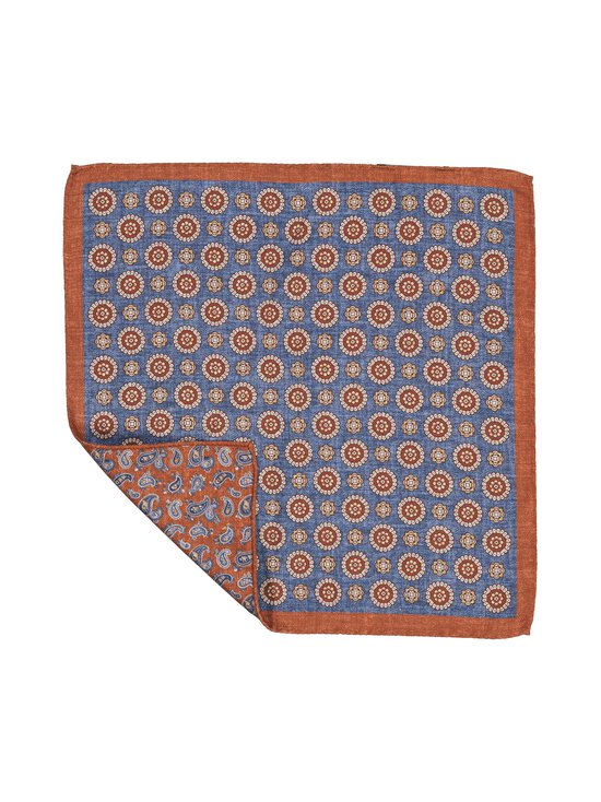 Stockholm Kravatt - Double Medallion Small Pailsey -silkkitaskuliina - 4 ORANGE/BLUE | Stockmann - photo 2