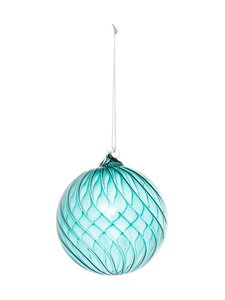 Casa Stockmann - Glass Swirled Ball -joulukoriste - GREEN | Stockmann