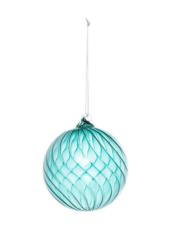 Casa Stockmann - Glass Swirled Ball -joulukoriste - GREEN | Stockmann - photo 1