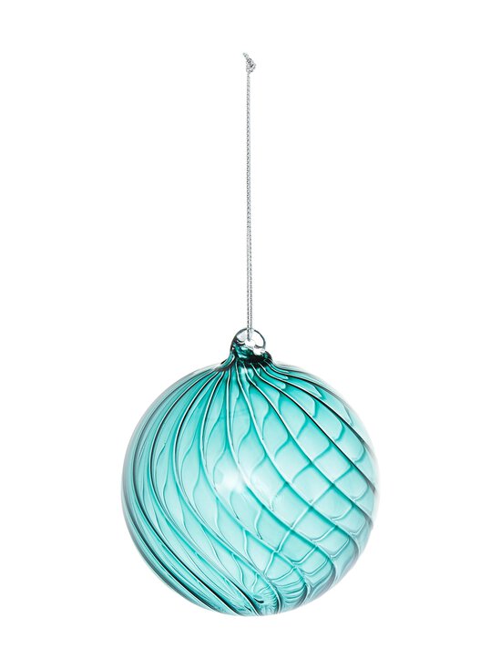 Casa Stockmann - Glass Swirled Ball -joulukoriste - GREEN | Stockmann - photo 2
