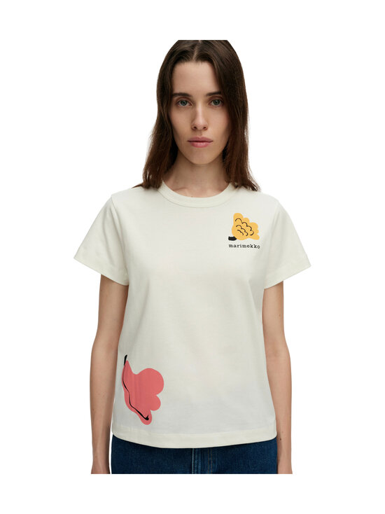 Marimekko - Tämmöne Kukasta Kukkaan Placement t-paita - 135 OFF WHITE RED BLUE | Stockmann - photo 1