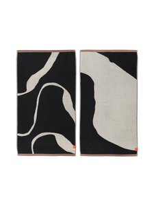 Mette Ditmer Denmark - Nova Arte viesu dvieļi 40 x 55 cm, 2 gab. - 09 BLACK / OFF-WHITE | Stockmann