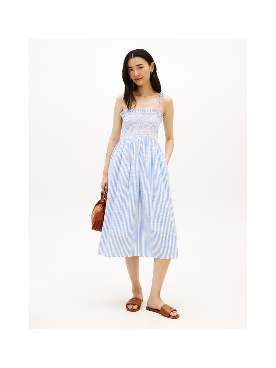 Tommy Hilfiger - Kleit Swimshop Seersucker Smocked - 0X9 THIN BANKER STP BLUE SPELL/WHITE | Stockmann - photo 3