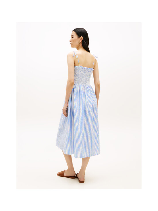 Tommy Hilfiger - Kleit Swimshop Seersucker Smocked - 0X9 THIN BANKER STP BLUE SPELL/WHITE | Stockmann - photo 5