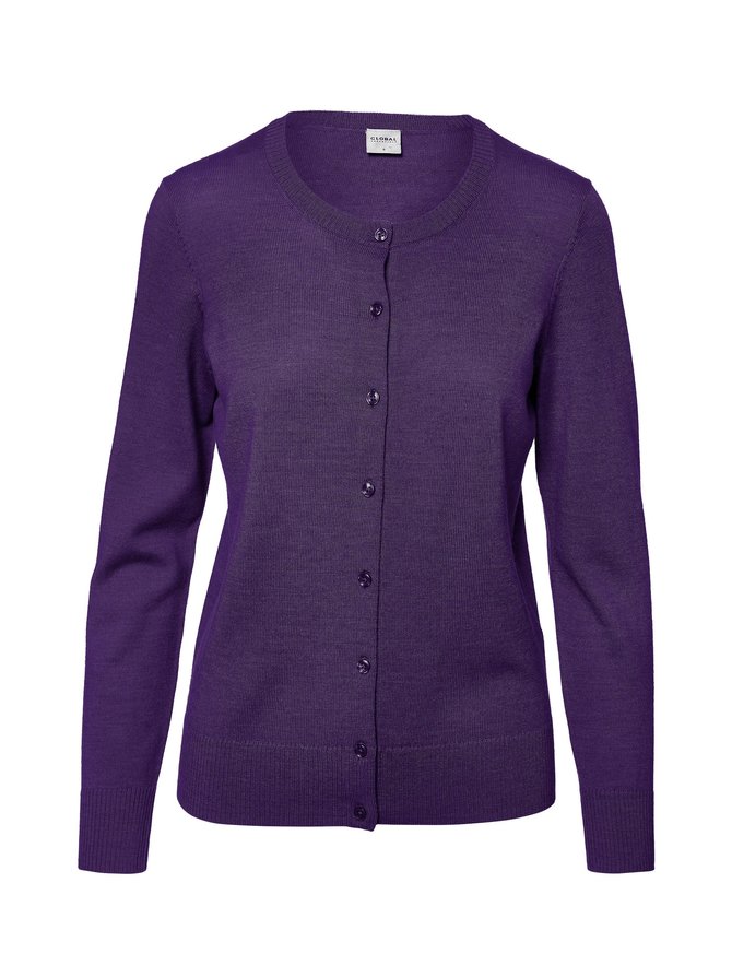 Purple merino wool cardigan