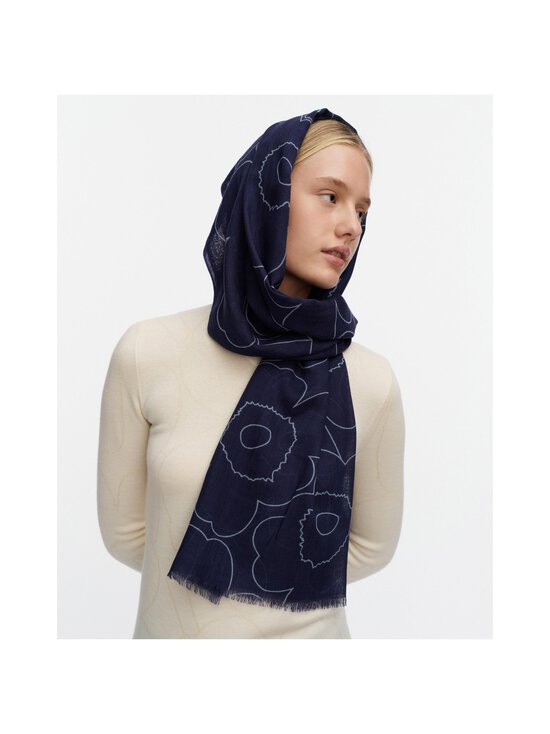 Marimekko - Fiore Piirto Unikko -villahuivi - 550 DARK BLUE, LIGHT BLUE | Stockmann - photo 2