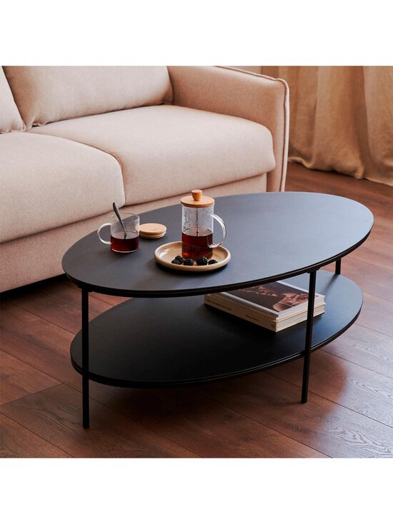 Kave Home - Fideia-sohvapöytä musta lasi / metalli 110 x 65 cm - BLACK | Stockmann - photo 5