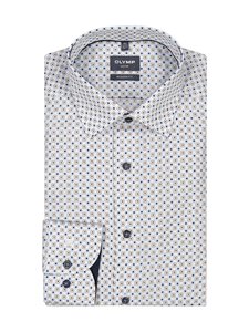 Olymp - Modern Fit Extra Long Sleeve Allover Print -kauluspaita, erikoispitkät hihat - 00 WEISS | Stockmann