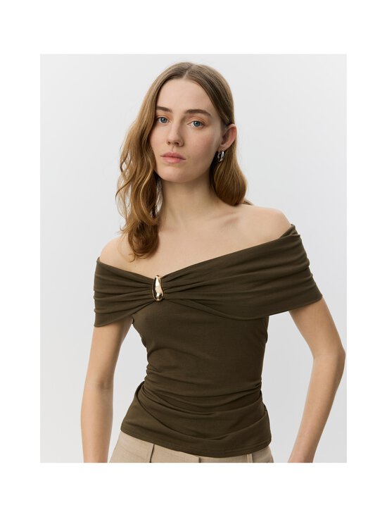Sofie Schnoor - Sinkasw Off Shoulder -toppi - 3097 OLIVE BROWN | Stockmann - photo 6