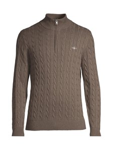 GANT - Cotton Cable Half Zip -neulepaita - 290 SEAWOOD MELANGE | Stockmann