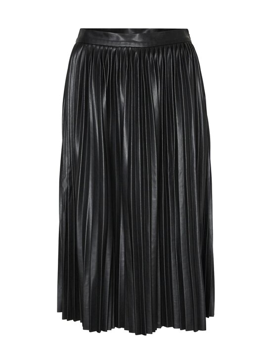 NmHill High Waist Polyurethane Pleated Skirt -tekonahkahame