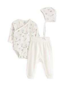 Lindex - Sākuma komplekts mazulim 3 iepak. - 325 LIGHT DUSTY WHITE | Stockmann