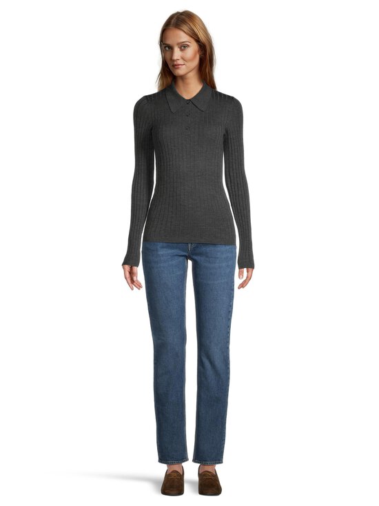 A.P.C - Pull Polo À Petites Côtes -neule - PLC PLC HEATHERED ANTHRACITE | Stockmann - photo 2