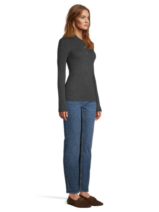 A.P.C - Pull Polo À Petites Côtes -neule - PLC PLC HEATHERED ANTHRACITE | Stockmann - photo 4