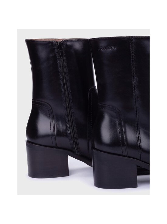 Wonders - Block Heel Round Toe Zipper -nahkanilkkurit - OREGONLUX NEGRO | Stockmann - photo 4