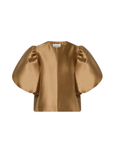 Malina - Cleo Puff-Sleeve Satin -pusero - 12134 CAMEL | Stockmann