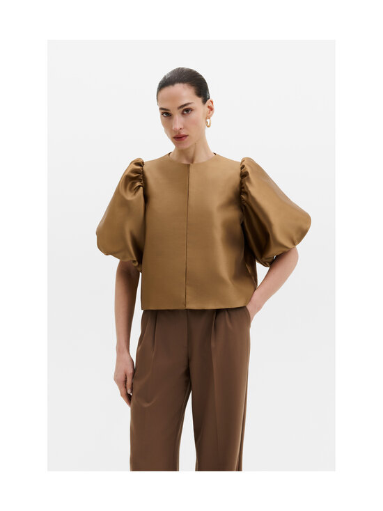 Malina - Cleo Puff-Sleeve Satin -pusero - 12134 CAMEL | Stockmann - photo 2