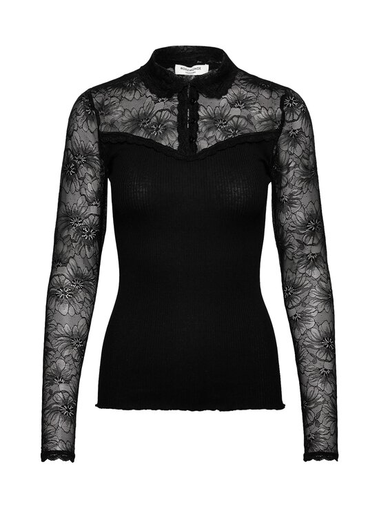 Rosemunde - RWBeatha Lace Polo -silkkisekoitepaita - 010 BLACK | Stockmann - photo 1