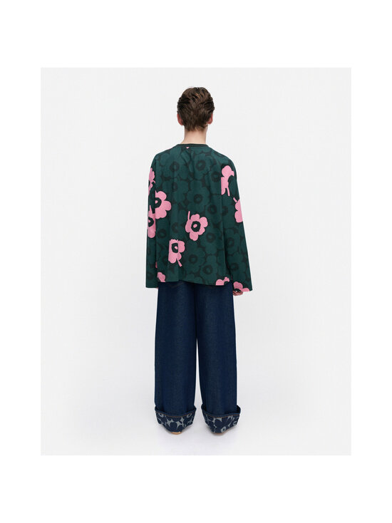 Marimekko - Nippa Unikko Kioski -trikoopaita - 663 DARK GREEN, LIGHT PINK | Stockmann - photo 4
