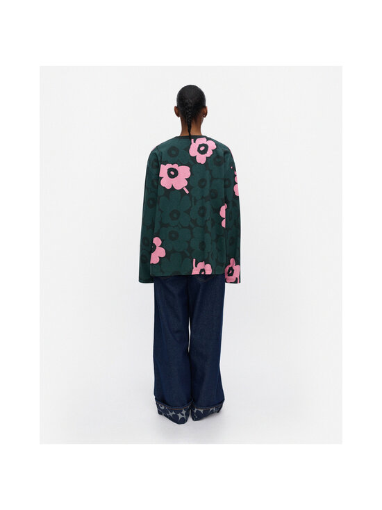 Marimekko - Nippa Unikko Kioski -trikoopaita - 663 DARK GREEN, LIGHT PINK | Stockmann - photo 5
