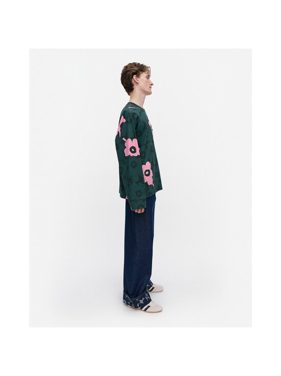 Marimekko - Nippa Unikko Kioski -trikoopaita - 663 DARK GREEN, LIGHT PINK | Stockmann - photo 6