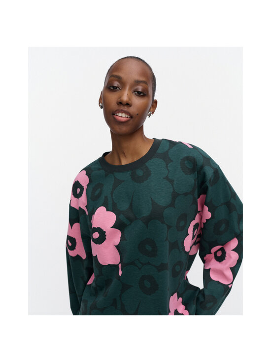 Marimekko - Nippa Unikko Kioski -trikoopaita - 663 DARK GREEN, LIGHT PINK | Stockmann - photo 8