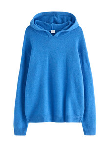 Lindex - Kootud kapuutsiga pusa - 175 BLUE MELANGE | Stockmann