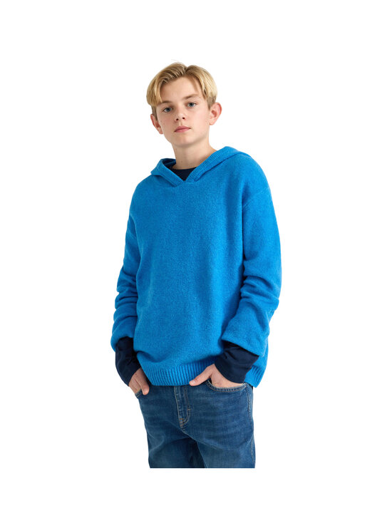 Lindex - Kootud kapuutsiga pusa - 175 BLUE MELANGE | Stockmann - photo 3