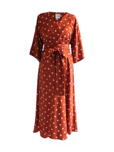 Lili Marleena - Polka Dot Midi Wrap -kietaisumekko - BROWN | Stockmann