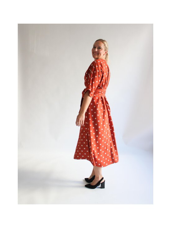 Lili Marleena - Polka Dot Midi Wrap -kietaisumekko - BROWN | Stockmann - photo 3