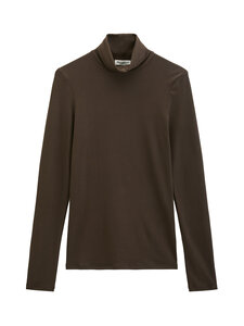 Marc O'Polo - T-krekls ar augstu apkakli un garām piedurknēm - 0344 BURNT COFFEE | Stockmann