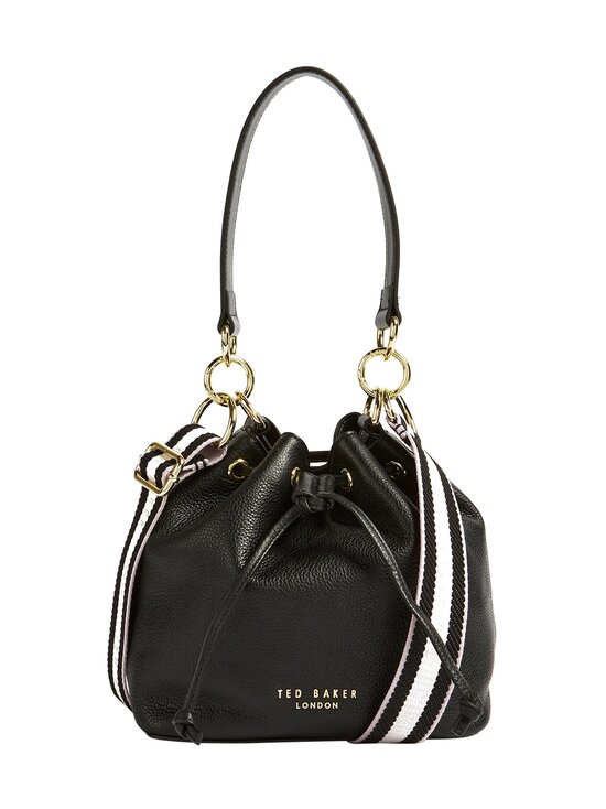 AMINAH Branded Webbing Strap Bucket Bag -nahkalaukku