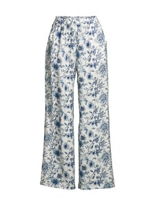 NOOM - Tiffany Wide Leg -housut - BLUE/OFFWHITE FLOWER PRINT | Stockmann