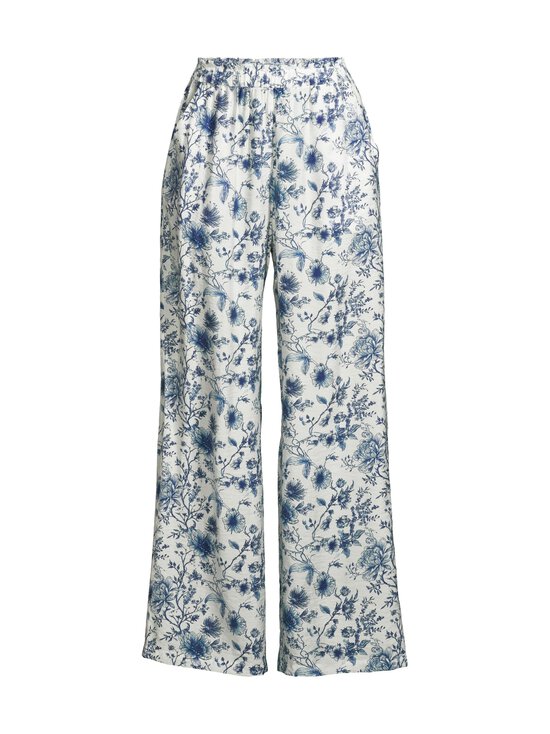 NOOM - Tiffany Wide Leg -housut - BLUE/OFFWHITE FLOWER PRINT | Stockmann - photo 1