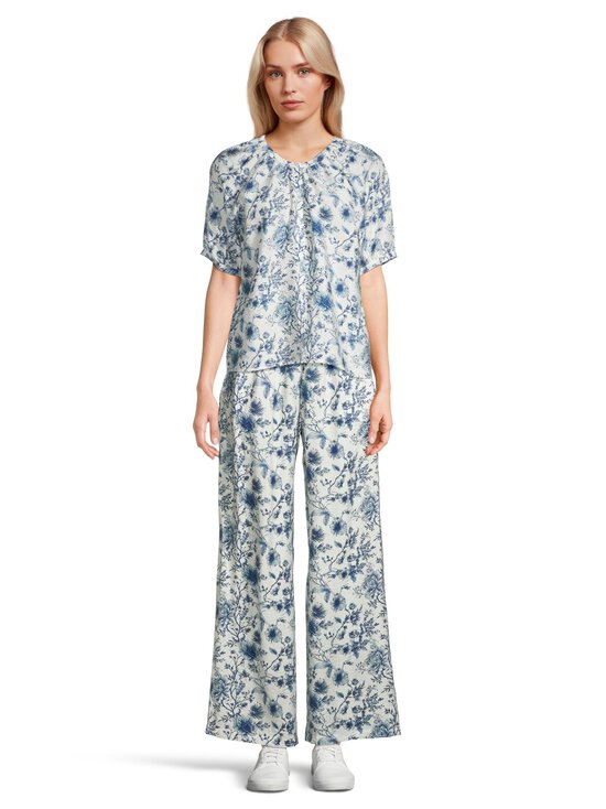 NOOM - Tiffany Wide Leg -housut - BLUE/OFFWHITE FLOWER PRINT | Stockmann - photo 3