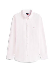 Tommy Jeans - Regular-popliinipaita - 0D1 PEARLY PINK / STRIPE | Stockmann