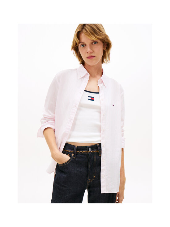 Tommy Jeans - Regular-popliinipaita - 0D1 PEARLY PINK / STRIPE | Stockmann - photo 4