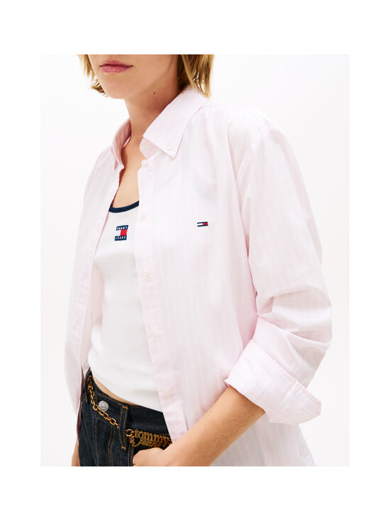 Tommy Jeans - Regular-popliinipaita - 0D1 PEARLY PINK / STRIPE | Stockmann - photo 5